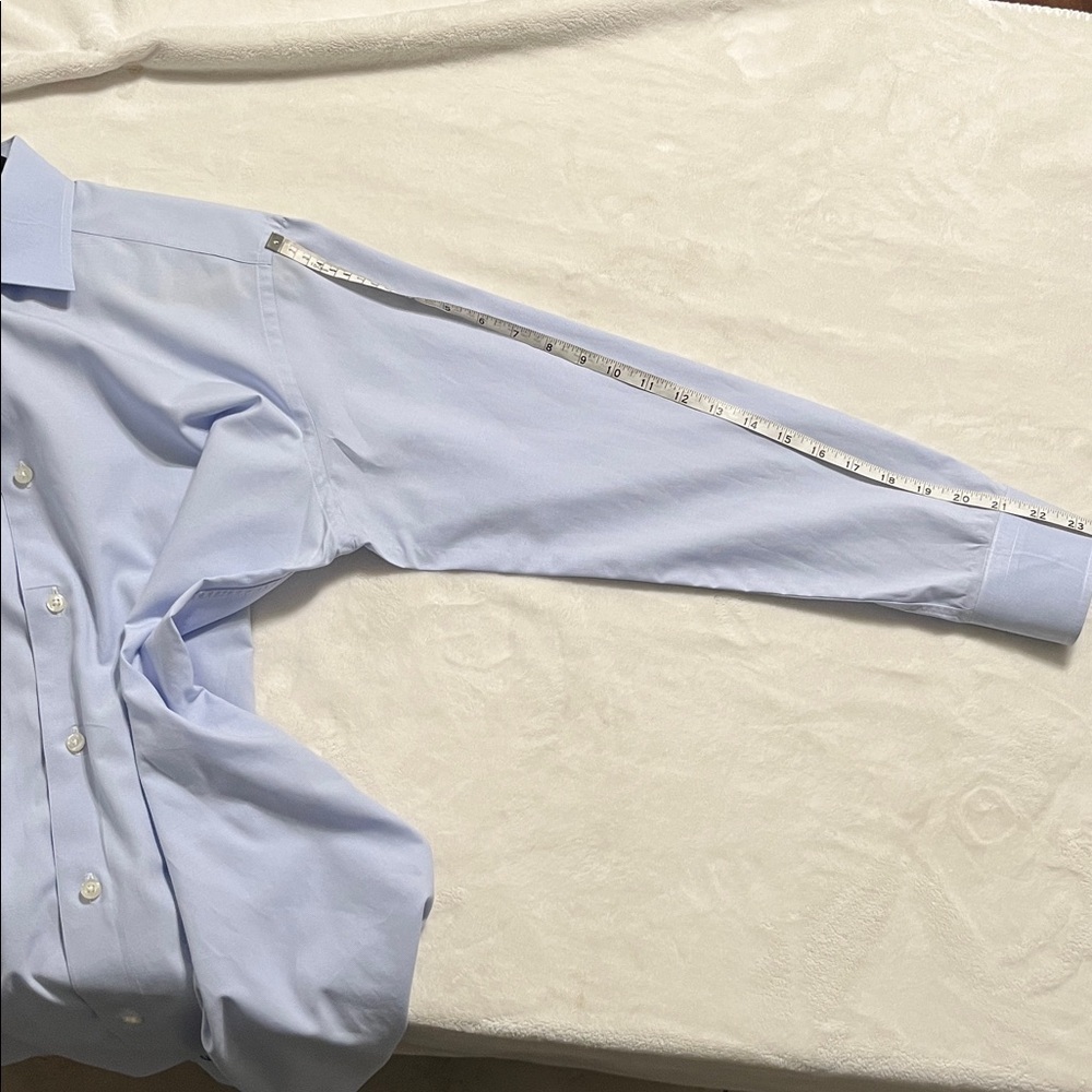 David Donahue Men's Slim Light Blue Shirt - Picture 10 of 12